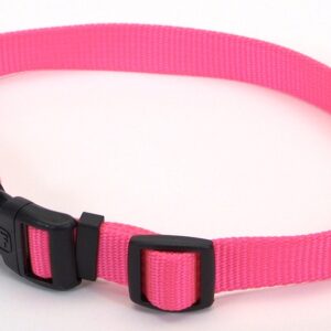 Coastal Adjustable Nylon Collar With Tuff Buckle Neon Pink 1X18-26In