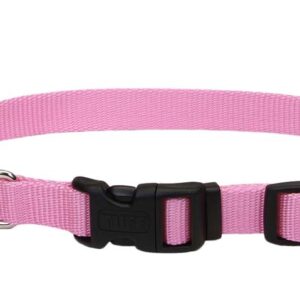 Coastal Adjustable Nylon Dog Collar with Plastic Buckle Bright Pink 3/4 in x 14-20 in