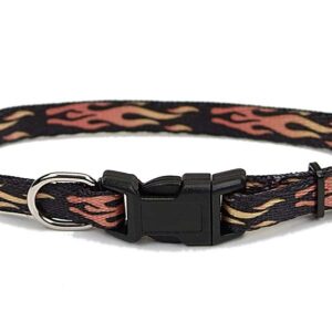 Coastal Lil Pals Adjustable Patterned Collar Flames 5/16X6-8In