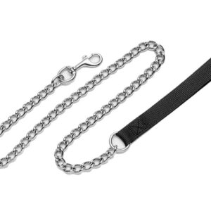 Titan Chain Dog Leash with Nylon Handle Red 2 mm x 4 ft