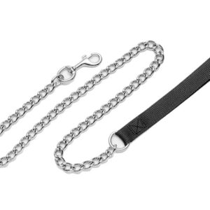 Titan Chain Dog Leash with Nylon Handle Black 3 mm x 4 ft