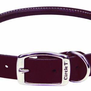 Circle T Latigo Leather Round Dog Collar Brown 3/4 in x 18 in