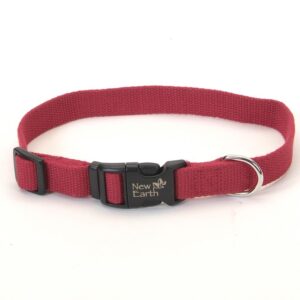 Coastal New Earth Soy Soy Adjustable Dog Collar Cranberry 5/8 In X 8-12 In