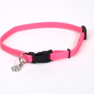 Coastal Lil Pals Adjustable Nylon Collar Neon Pink 5/16X8-12In