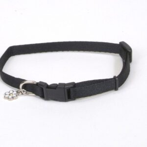 Coastal Lil Pals Adjustable Nylon Collar Black 5/16X6-8In