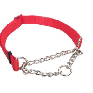 Check-Choke Adjustable Check Training Dog Collar Red 3/4 in x 14-20 in