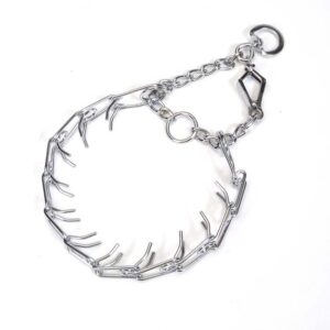 Titan Prong Training w/ 1-Handed Quick Release Snap Dog Collar Nickel, Chrome 3 mm x 18 in