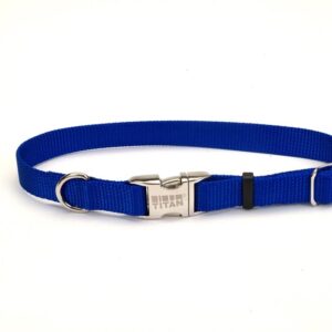 Coastal Adjustable Nylon Collar With Coastal Titan Metal Buckle Blue 5/8X14In