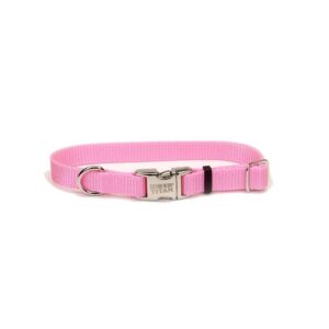 Coastal Adjustable Nylon Collar With Coastal Titan Metal Buckle Bright Pink 5/8X14In