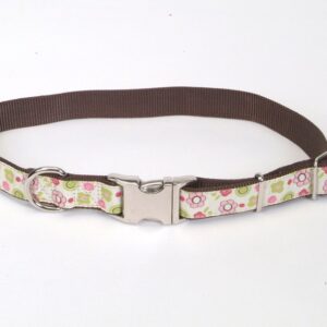Coastal Pet Attire Coastal Ribbon Adj Nylon Collar With Metal Buckle Floral 5/8X18In