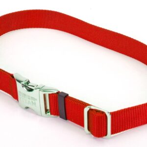 Coastal Adjustable Nylon Collar With Coastal Titan Metal Buckle Red 3/4X14-20In