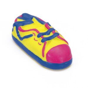 Rascals Latex Dog Toy Tennis Shoe Multi-Color 3.5 in