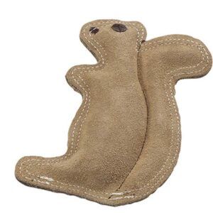 Dura-Fused Leather & Jute Dog Toy Squirrel Tan Small