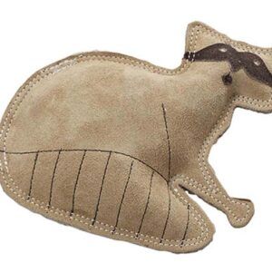 Dura-Fused Leather Dog Toy Raccoon Tan Small