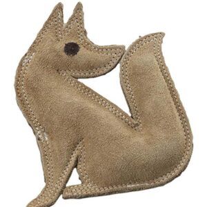 Dura-Fused Leather Dog Toy Fox Brown Small