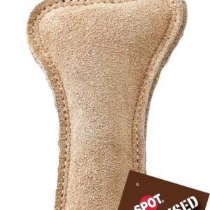 Dura-Fused Leather Bone Dog Toy Brown 7 in