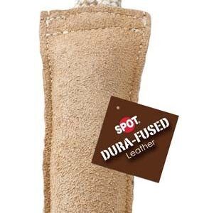 Dura-Fused Leather Retriever Dog Toy Brown, White 15 in