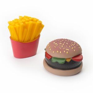 Spot Vinyl Burger & Fries Dog Toy Hamburger Assorted 2 Pack