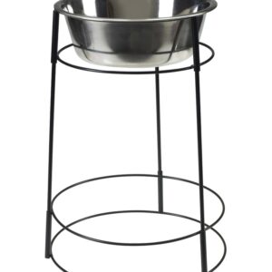 Spot Hi-rise Single Diner Dog Bowl Silver 15 in