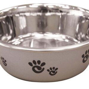 Spot Ethical Barcelona Stainless Steel Paw Print Bowl Silver 16Oz
