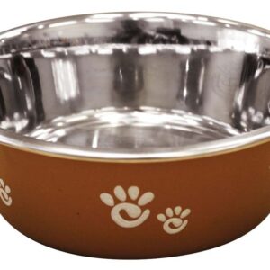 Spot Ethical Barcelona Stainless Steel Paw Print Bowl Copper 16Oz