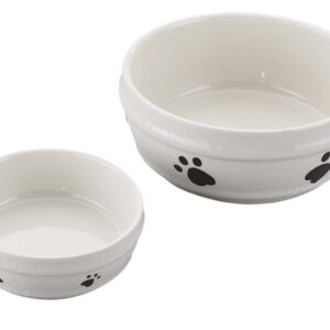 Spot Crackle Dish 5In Cat/Dog Ivory