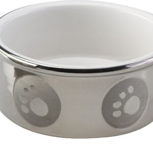 Spot Paw Print Dog Bowl Titanium 7 in
