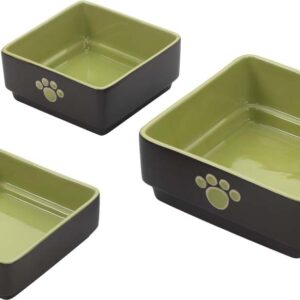 Spot Ethical Four Square Dish Cat Green 5In