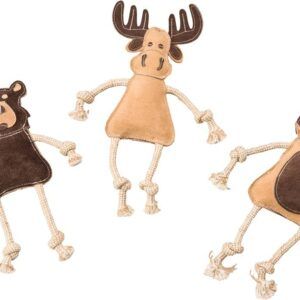 Dura-Fused Leather Forest Dog Toy Assorted Brown, Tan 14 in