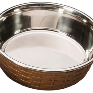 Spot Soho Basket Weave Dog Bowl Copper 30 Oz