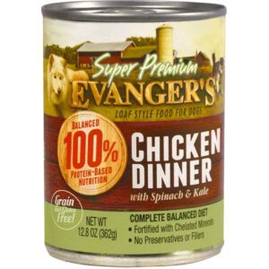 Evanger's Super Premium Chicken Dinner Canned Dog Food 12.8 oz 12 Pack