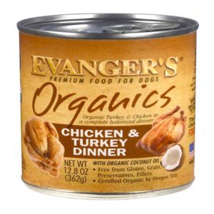Evanger's Organics Chicken & Turkey Canned Dog Food 12.8 oz 12 Pack