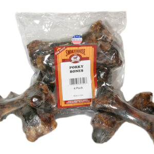 Smokehouse USA Made Meaty Porky Bone Dog Chew 4 Count