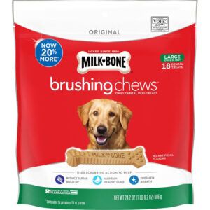 Milk-Bone Brushing Chews Dog Treat Large - Dogs 50+ Pounds, 18 Count