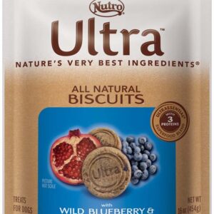 Ultra All Natural Biscuits Antioxidant Blend With Wild Blueberry and Pomegranate Dog Treats 16 Oz.