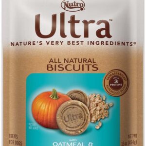 Ultra All Natural Biscuits Healthy Digestion Blend With Oatmeal and Pumpkin Dog Treats 16 Oz.