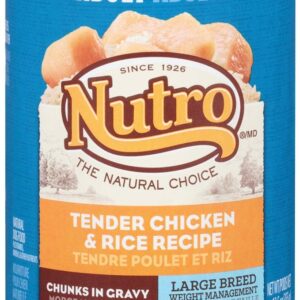 Nutro Products Weight Management Tender Chicken and Rice Large Breed Canned Dog Food 12Ea/12.5 Oz, 12 Pk