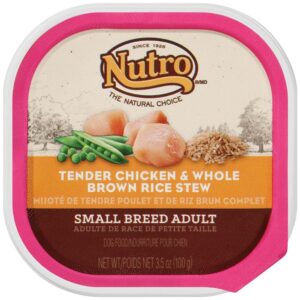 Nutro Products Tender Chicken and Whole Brown Rice Stew Small Breed Canned Dog Food 24Ea/3.5 Oz, 24 Pk