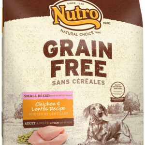Nutro Grain Free Small Breed Adult Farm-Raised Chicken, Lentils and Sweet Potato Recipe Dry Dog Food 12 Pounds