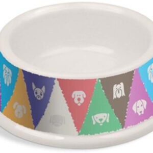 Van Ness Plastics Bamboo Decorated Non-Tip / Non-Skid Dog Bowl Assorted 15 Ounces