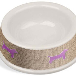 Van Ness Plastics Bamboo Decorated Non-Tip / Non-Skid Dog Bowl Assorted 25 Ounces