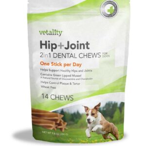 Vetality Skin and Coat 2In1 Dental Chews 14Ct/5In Chews
