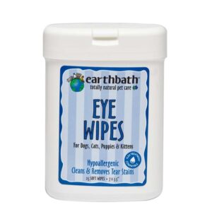 Earthbath Eye Wipes for Dogs, Cats, Puppies, & Kittens, Fragrance Free 25ct