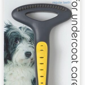 JW Pet Undercoat Rake Grey, Yellow Regular Teeth