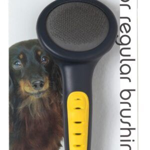 JW Pet Slicker Brush with Soft Pins Grey, Yellow Small