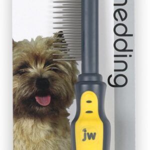 JW Pet Shedding Comb Grey, Yellow One Size