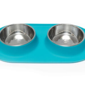 Messy Mutts Double Feeder Blue 1.5 Cup