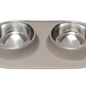 Messy Mutts Double Feeder Grey 1.5 Cup
