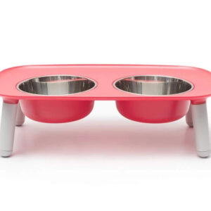 Messy Mutts Dog Double Feeder Elevated Red