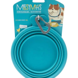 Messy Mutts Dog Collapsible Bowl Blue 1.5 Cup